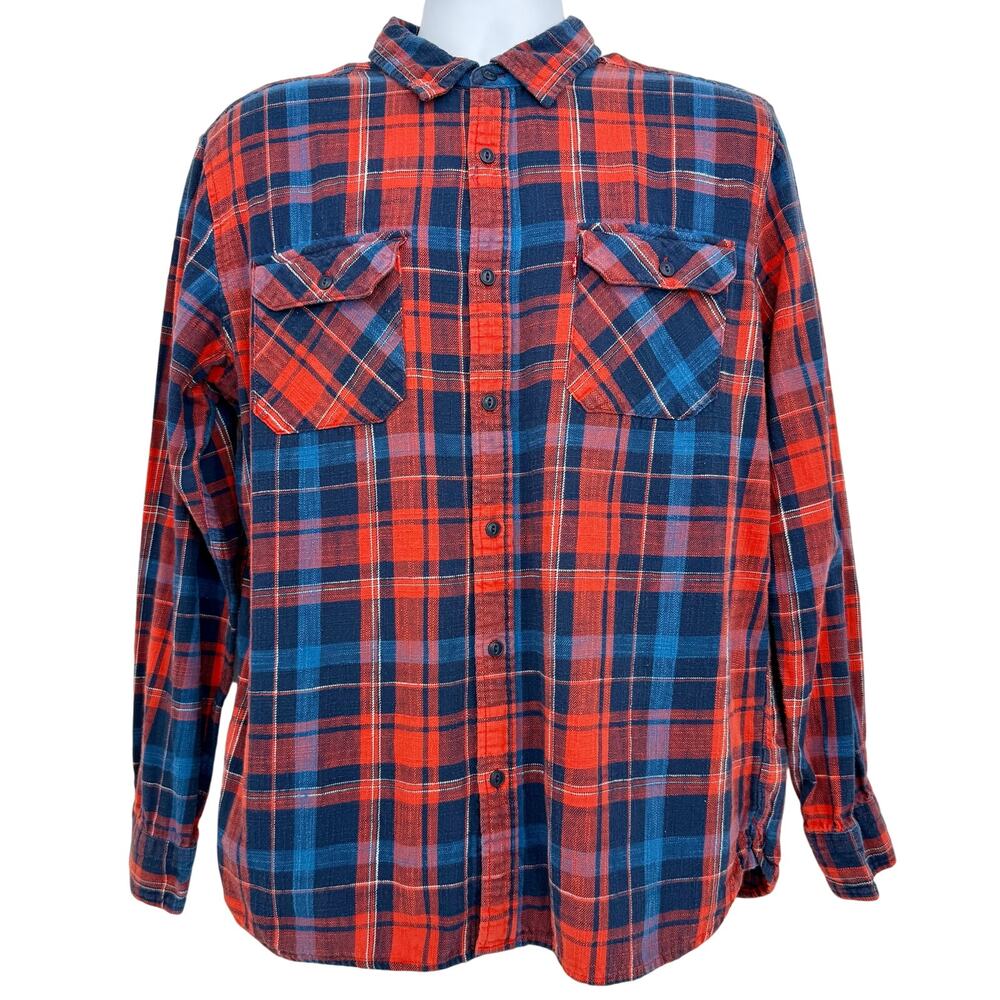 Levi’s Red & Blue Plaid Button Down, Size L